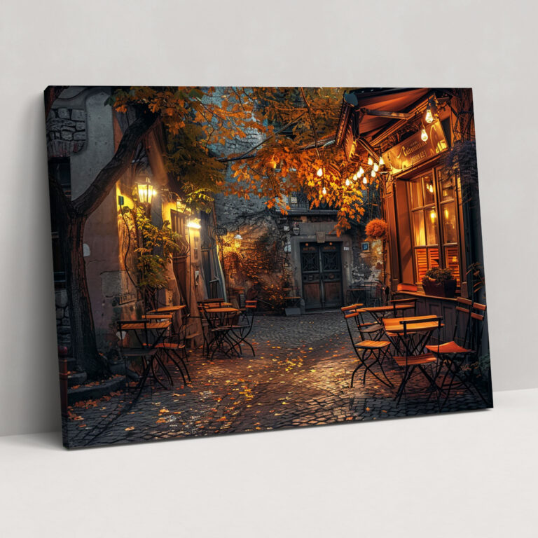 Leonid Afremov Inspired Cozy Café Canvas Print - Leonid Afremov, Canvas Print, Canvas Wall Art, Wall Decoration