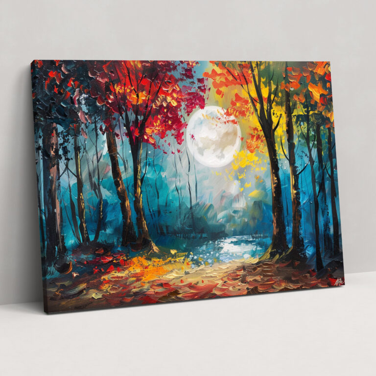 Moonlit Forest Canvas Print - Leonid Afremov, Wall Decoration, Canvas Wall Art, Canvas