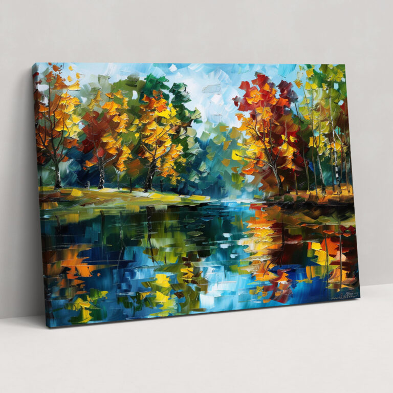 Peaceful Lakeside Canvas Print - Leonid Afremov, Home Decoration, Wall Decoration, Canvas Wall Art
