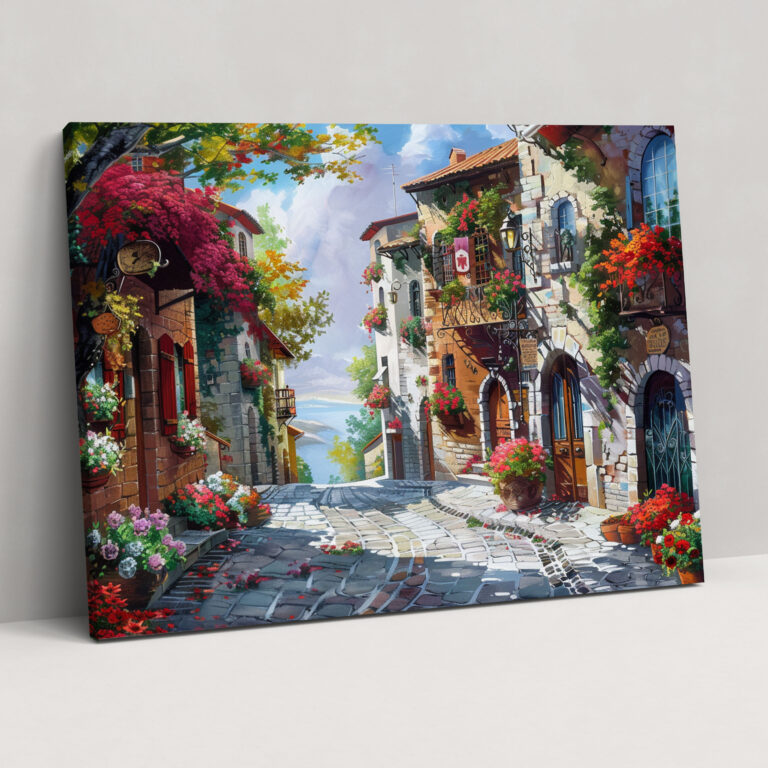 European Village Leonid Afremov Wall Decoration - Leonid Afremov, Canvas Wall Art, Wall Decoration, Home Decoration