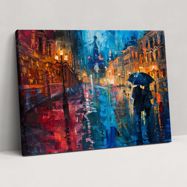 Leonid Afremov Canvas Print - Rainy Cityscape Wall Art - Leonid Afremov, Wall Art, Canvas Print, Home Decoration