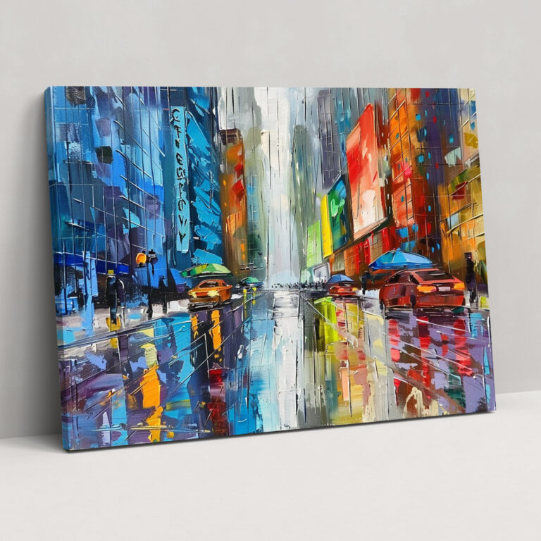Leonid Afremov Wall Art - Colorful Cityscape Rainy Day - Leonid Afremov, Wall Decoration, Wall Art, Home Decoration