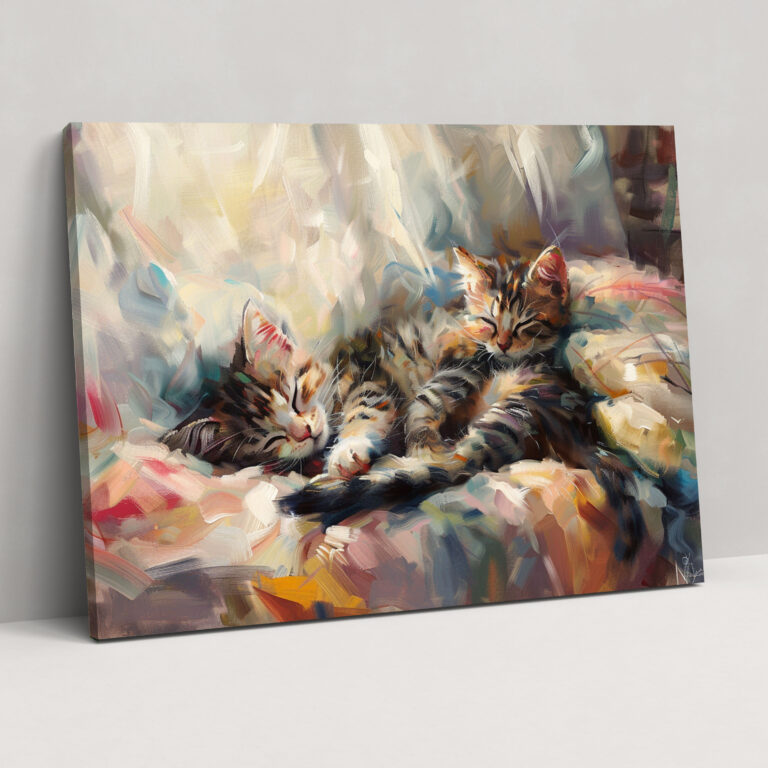 Cuddly Cats Leonid Afremov Wall Decoration Canvas Print - Leonid Afremov, Canvas Print, Canvas, Wall Art