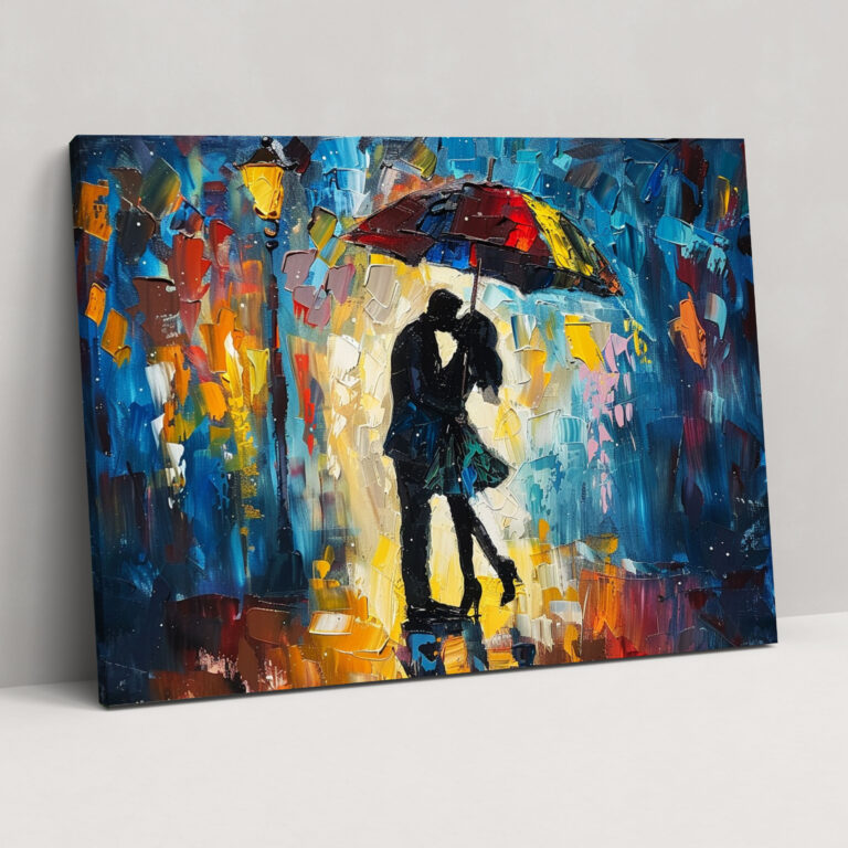 Romantic Umbrella Couple Canvas Print - Leonid Afremov, Wall Decoration, Wall Art, Canvas Print