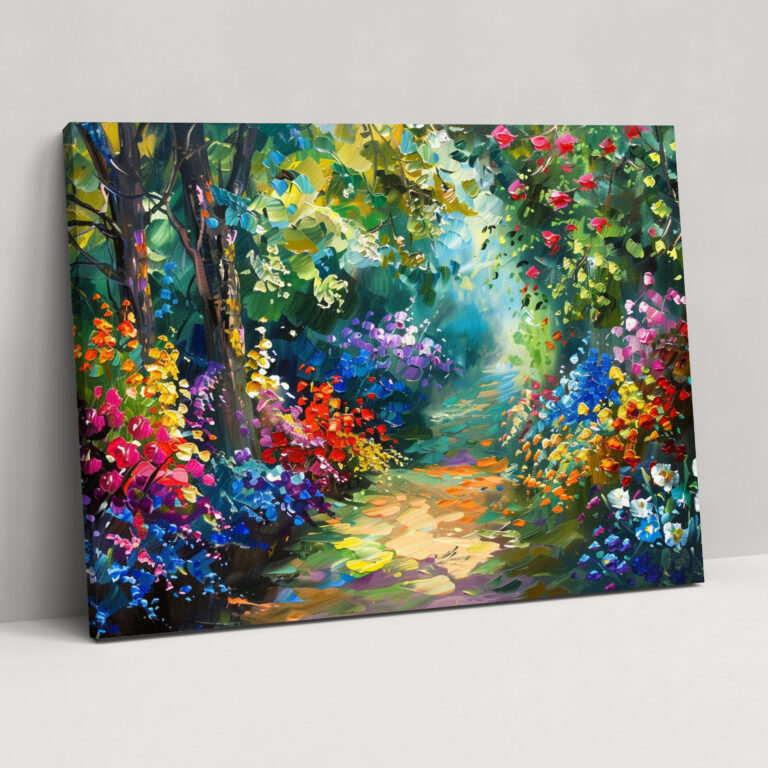 Floral Garden Leonid Afremov Canvas Print - Leonid Afremov, Canvas Print, Wall Decoration, Home Decoration