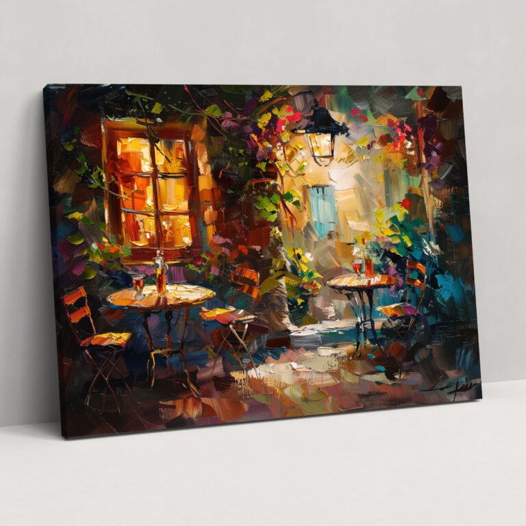 Cozy Café Leonid Afremov Wall Art - Leonid Afremov, Canvas, Canvas Wall Art, Wall Decoration