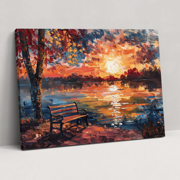 Lakeside Sunset Leonid Afremov Wall Decoration - Leonid Afremov, Wall Decoration, Canvas Print, Leonid Afremov