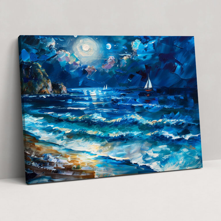 Leonid Afremov Moonlit Seascape Wall Decoration - Leonid Afremov, Leonid Afremov, Wall Art, Wall Decoration