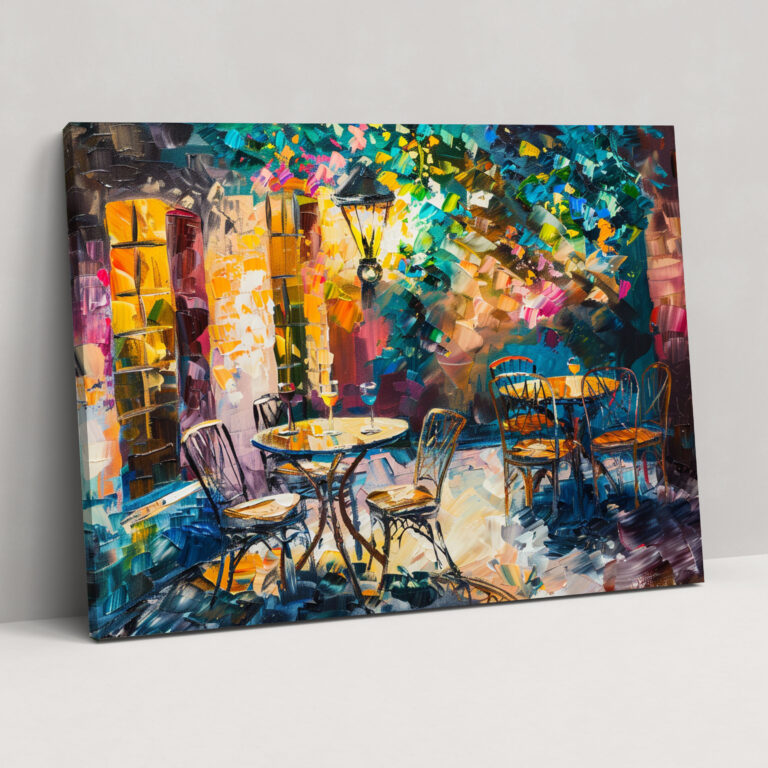 Leonid Afremov Cozy Cafe Canvas Print - Leonid Afremov, Wall Art, Canvas Print, Wall Decoration