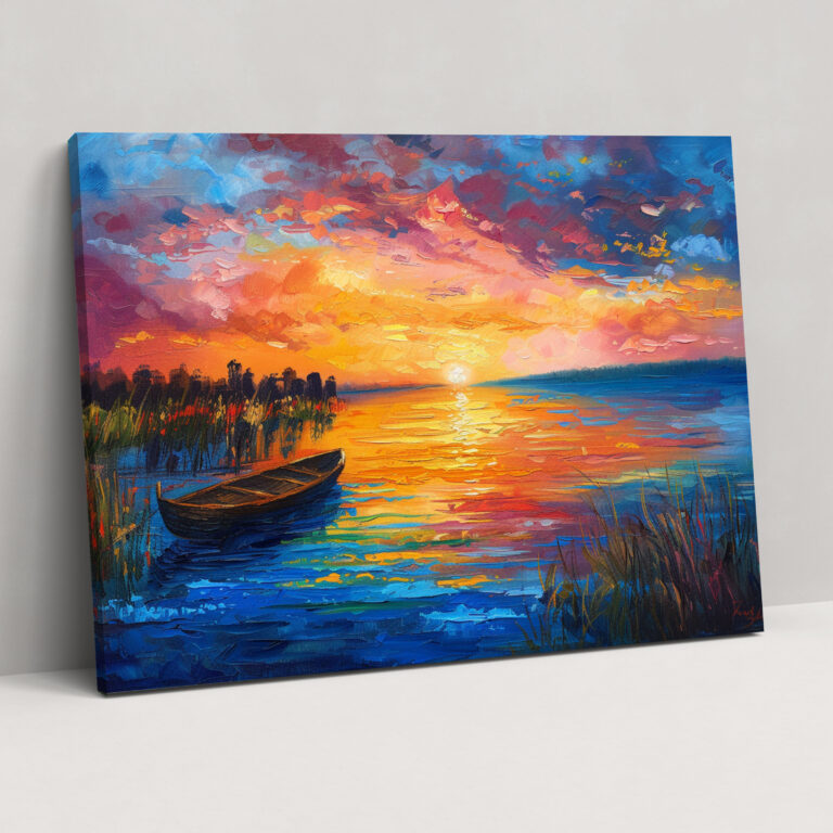 Lakeside Sunset Leonid Afremov Canvas Print - Leonid Afremov, Canvas Print, Wall Art, Wall Decoration