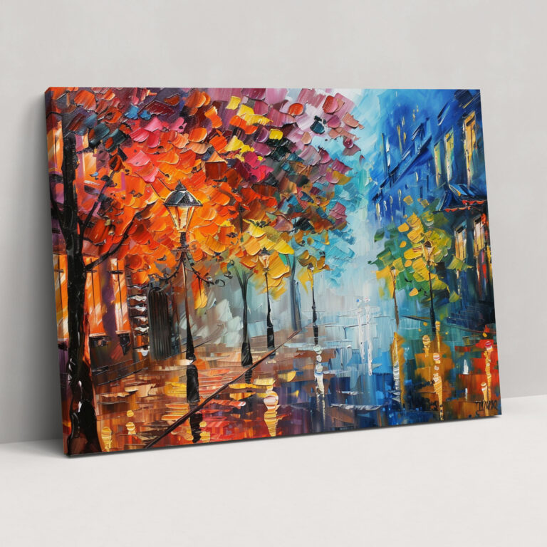 Leonid Afremov Cityscape Canvas Print - Leonid Afremov, Wall Decoration, Canvas Wall Art, Leonid Afremov