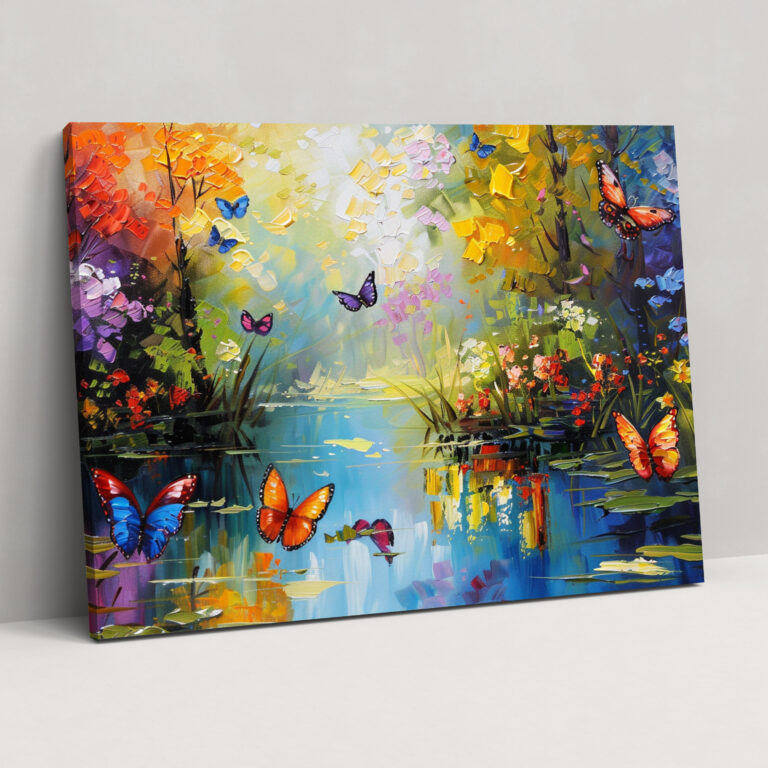 Leonid Afremov Garden Butterflies Canvas Print - Leonid Afremov, Home Decoration, Canvas Print, Leonid Afremov