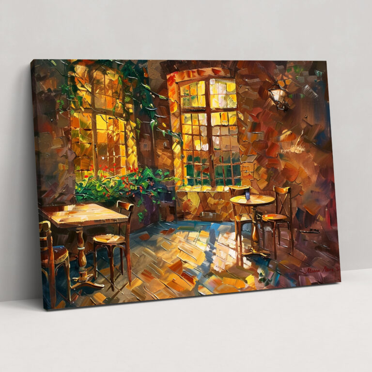 Leonid Afremov Canvas Print Cozy Cafe Wall Art - Leonid Afremov, Canvas, Home Decoration, Leonid Afremov