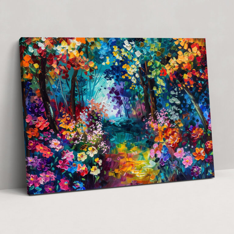 Leonid Afremov Canvas Print Enchanting Floral Garden Wall Decoration - Leonid Afremov, Canvas, Canvas Print, Leonid Afremov