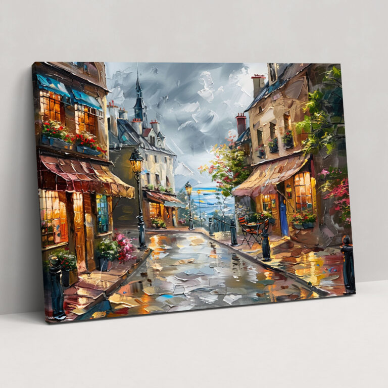 European Street Canvas Print - Leonid Afremov, Canvas Print, Wall Art, Wall Decoration