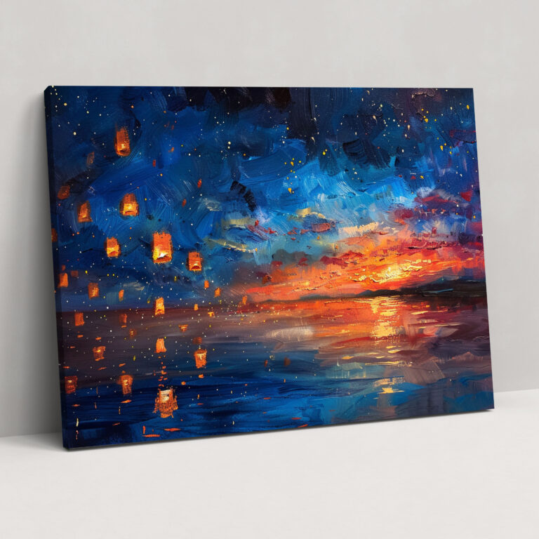 Floating Lanterns Canvas Print - Leonid Afremov, Canvas Print, Home Decoration, Canvas Wall Art