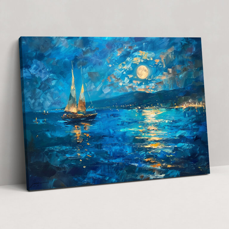 Moonlit Night Leonid Afremov Canvas Print - Leonid Afremov, Wall Art, Canvas Print, Canvas Wall Art