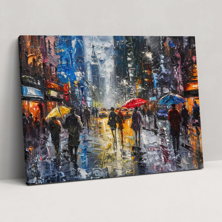 City Street Leonid Afremov Wall Decoration - Leonid Afremov, Home Decoration, Canvas Print, Canvas