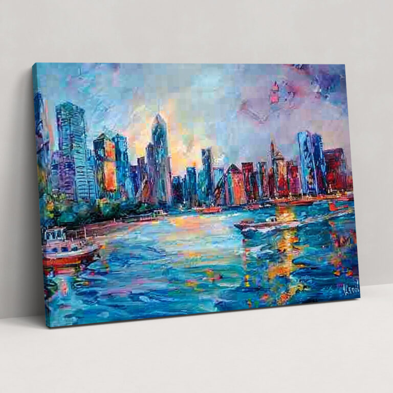 Leonid Afremov Wall Art - Energetic Cityscape Canvas Print - Leonid Afremov, Canvas Wall Art, Wall Art, Wall Decoration