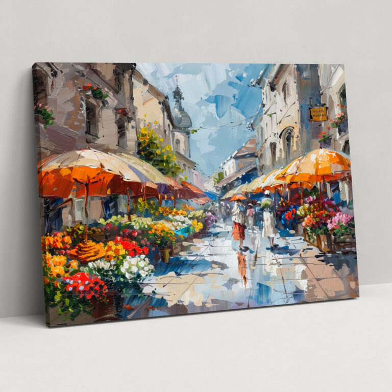 Leonid Afremov Street Market Wall Decoration - Leonid Afremov, Home Decoration, Wall Decoration, Canvas Wall Art