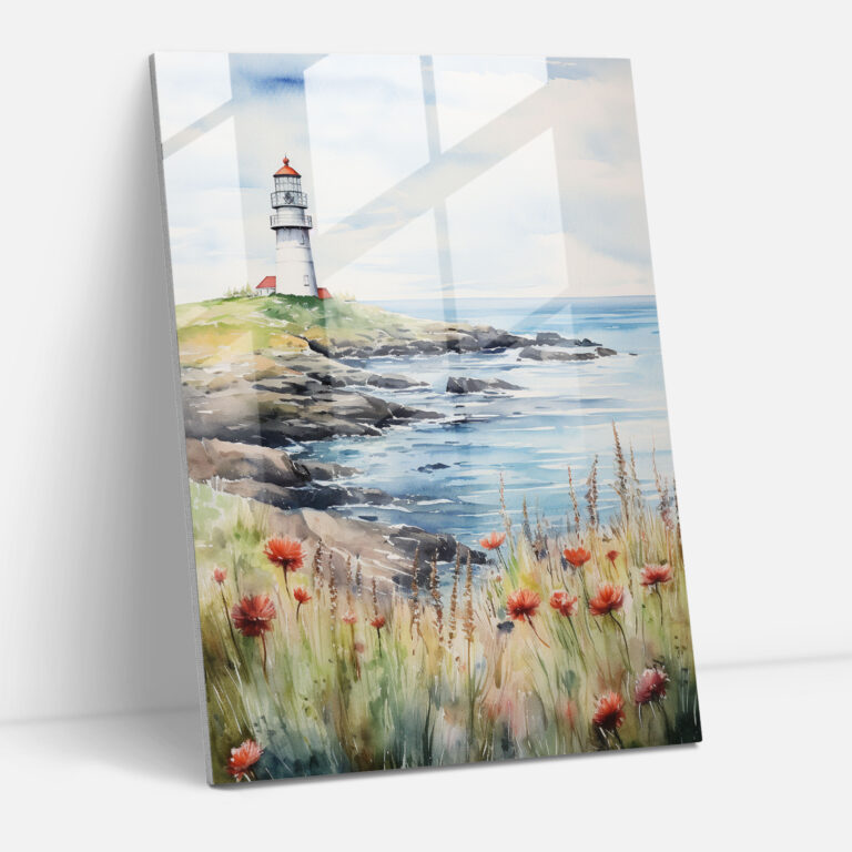 Impressionist Lighthouse Glass Print - Lighthouse, Lighthouse Glass Print, Glass Wall Art, Home Decoration