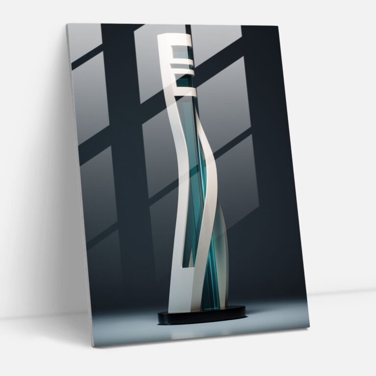 Minimalist Glass Art - Geometric Lighthouse - Lighthouse, Glass Art, Modern Sculpture, Glass Wall Art