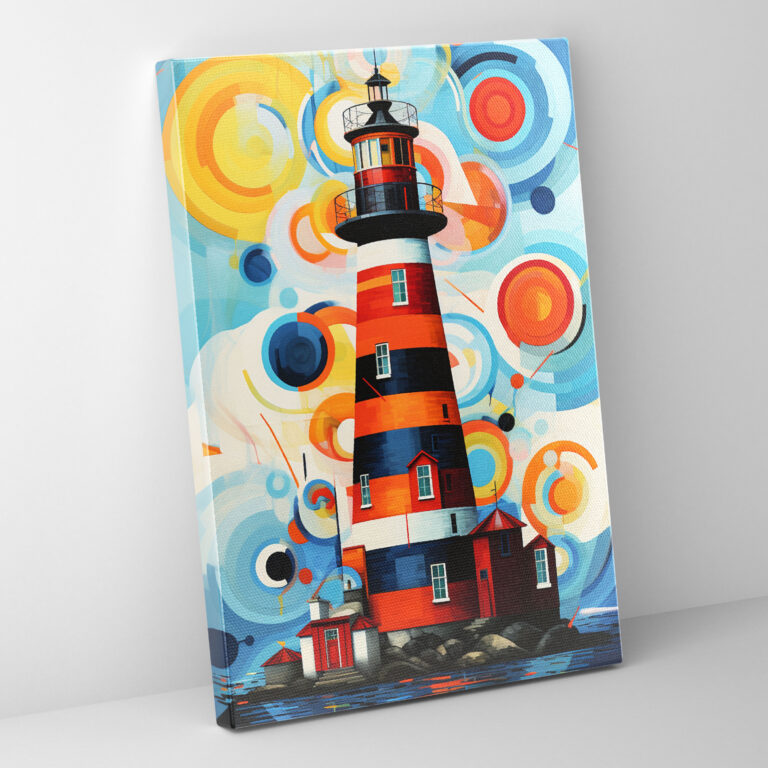 Geometric Lighthouse Wall Art - Lighthouse, Lighthouse, Modern Interpretation, Abstract Artwork
