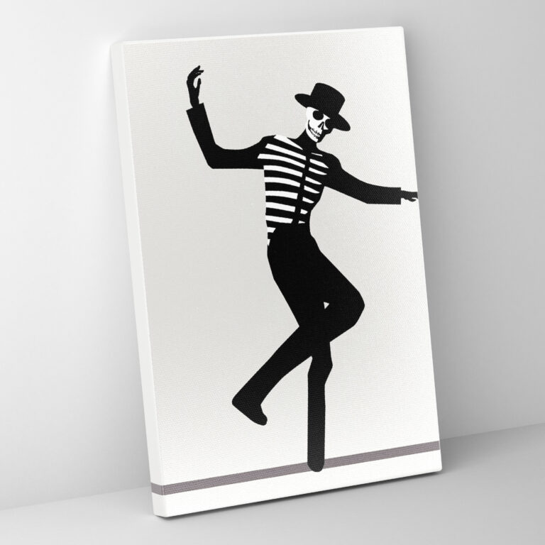 Los Muertos Dancing Skeleton Wall Art - Los Muertos, Elegance, Wall Decoration, Canvas