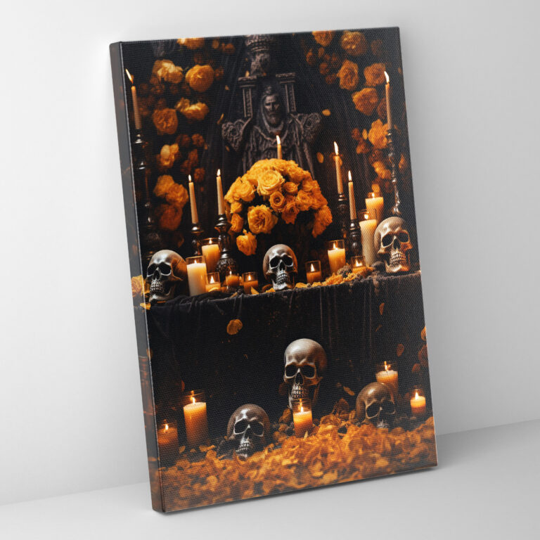 Los Muertos Canvas Print - Los Muertos, Marigolds, Wall Decoration, Canvas