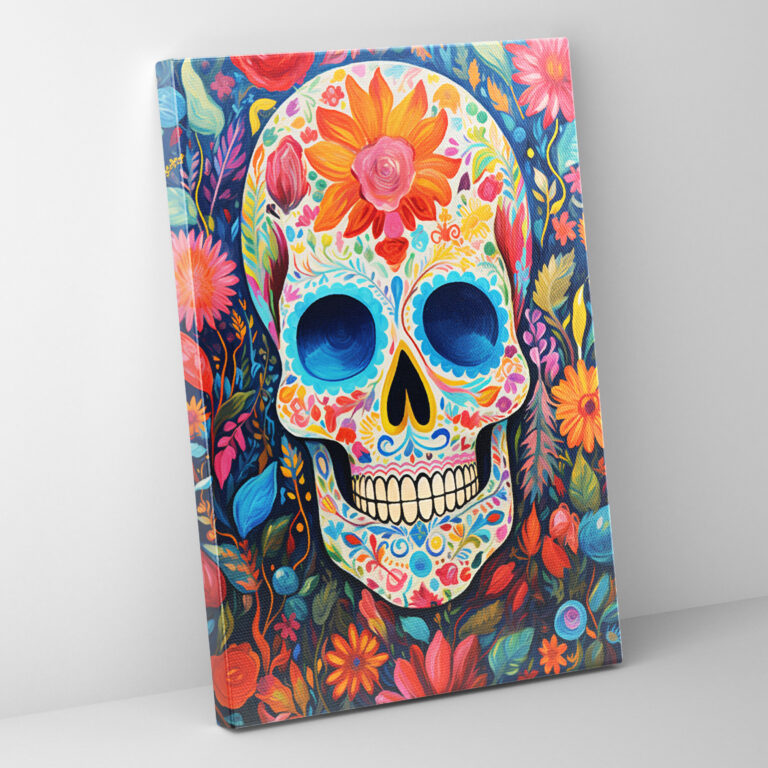 Los Muertos Canvas Print - Los Muertos, Mexican Tradition, Wall Decoration, Skull Painting