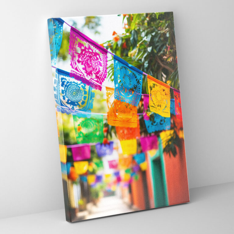 Papel Picado Wall Art - Los Muertos, Home Decoration, Canvas, Wall Art