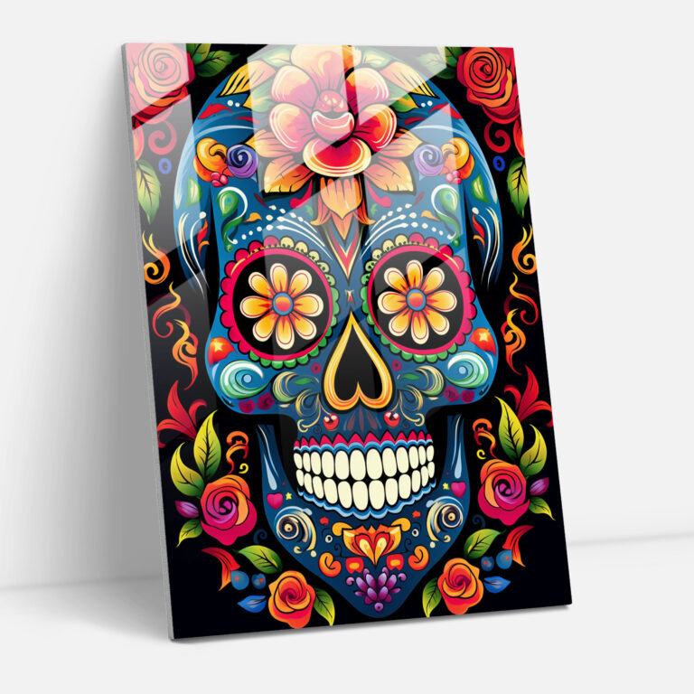Los Muertos Glass Print - Los Muertos, Mexican Tradition, Glass Art, Wall Decoration