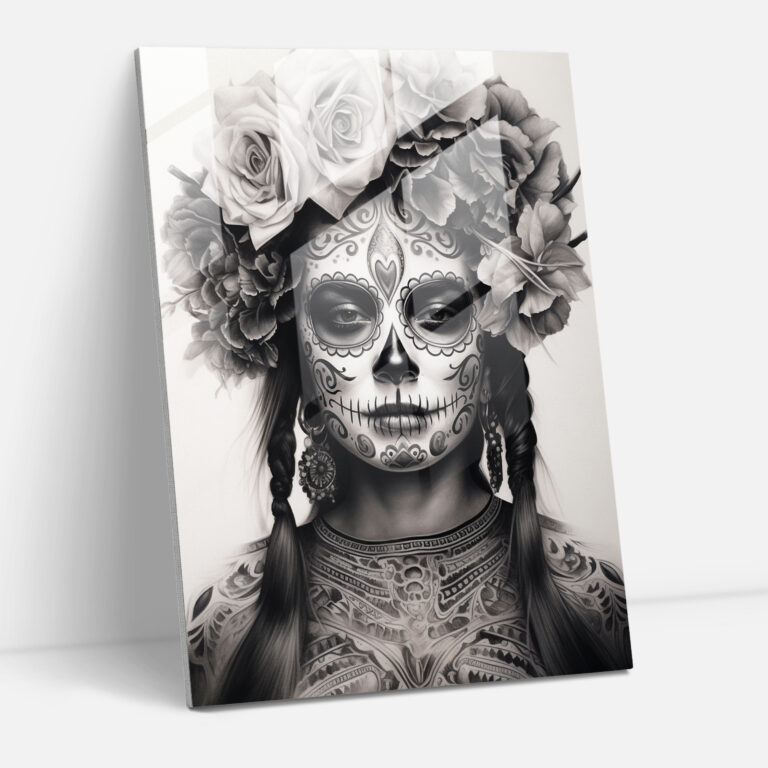 Los Muertos Wall Decoration - Los Muertos, Realistic Charcoal Drawing, Los Muertos, Tradition