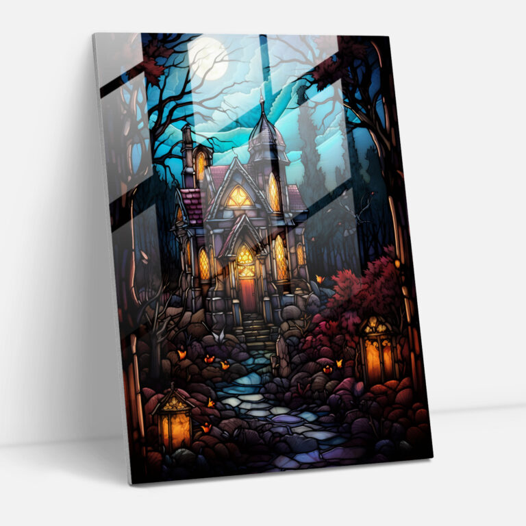 Graveyard Glass Wall Art - Los Muertos, Modern Art, Glass Art, Stained Glass