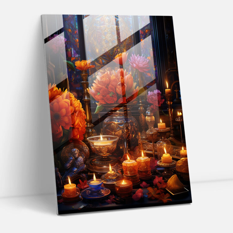 Altar Glass Art - Los Muertos, Mexican Traditions, Visually Stunning, Deeply Significant