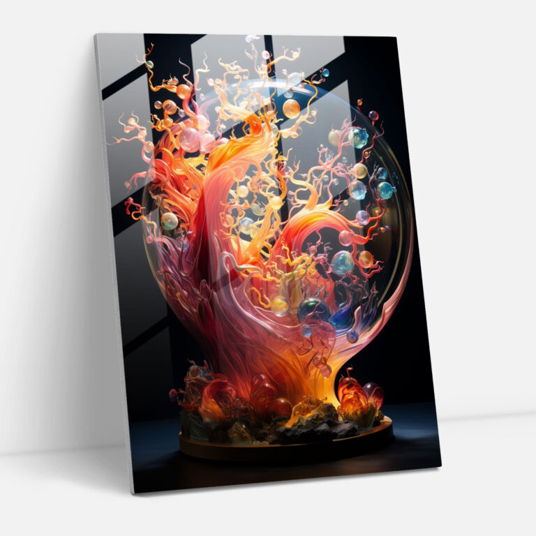 Souls Rising Glass Art - Los Muertos, Contemplation, Colorful Burst Of Energy, Light