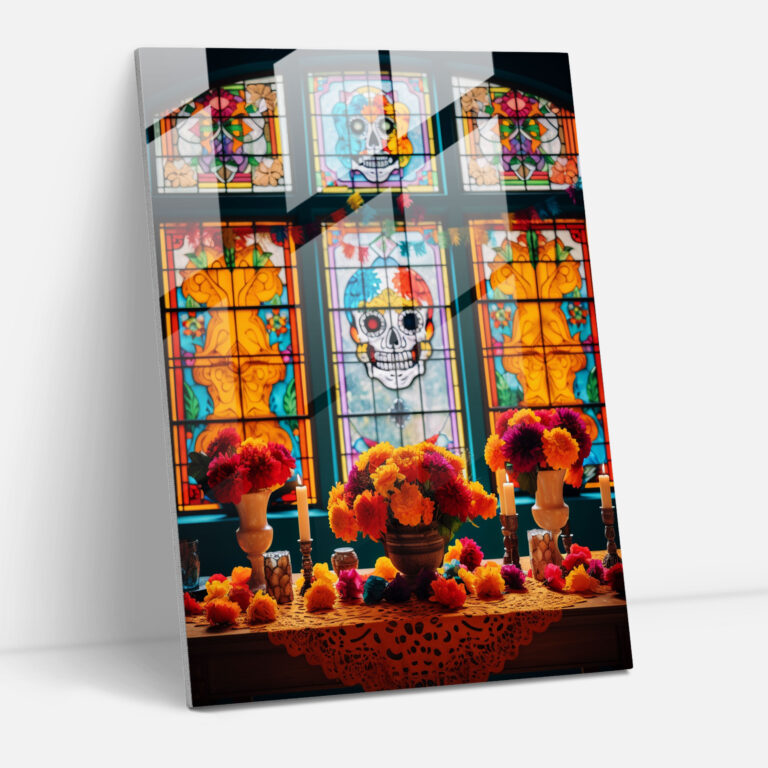 Dia De Los Muertos Glass Print - Los Muertos, Wall Decoration, Festive, Dia De Los Muertos