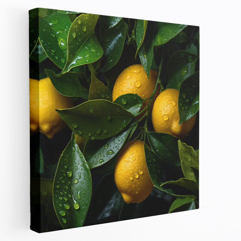 Lemon Tree Wall Art - Lemon Tree, Intricate Details, Canvas Wall Art, Wall Art