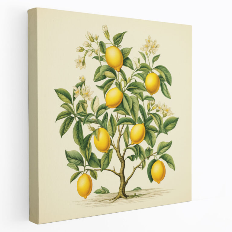Vintage Lemon Tree Wall Art - Lemon Tree, Canvas, Sophistication, Home Decoration