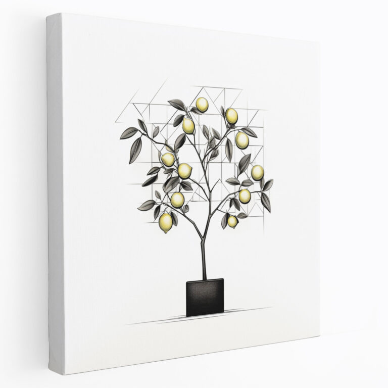 Lemon Tree Wall Art - Lemon Tree, Modern Elegance, Home Decoration, Black And White