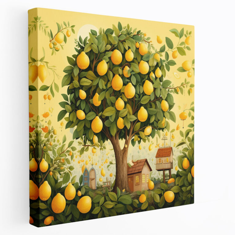 Lemon Tree Wall Art - Lemon Tree, Joy, Playful Animals, Home Decoration