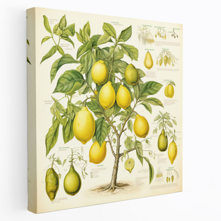 Lemon Tree Wall Art - Lemon Tree, Educational Tool, Home Decoration, Botanical Anatomy