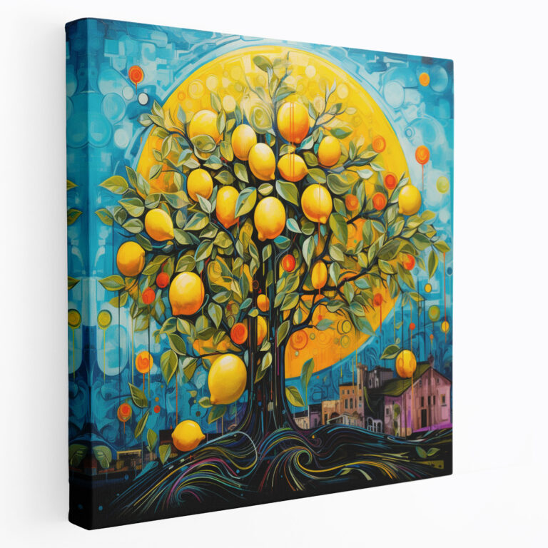 Abstract Lemon Tree Wall Art - Lemon Tree, Home Decoration, Canvas, Wall Art