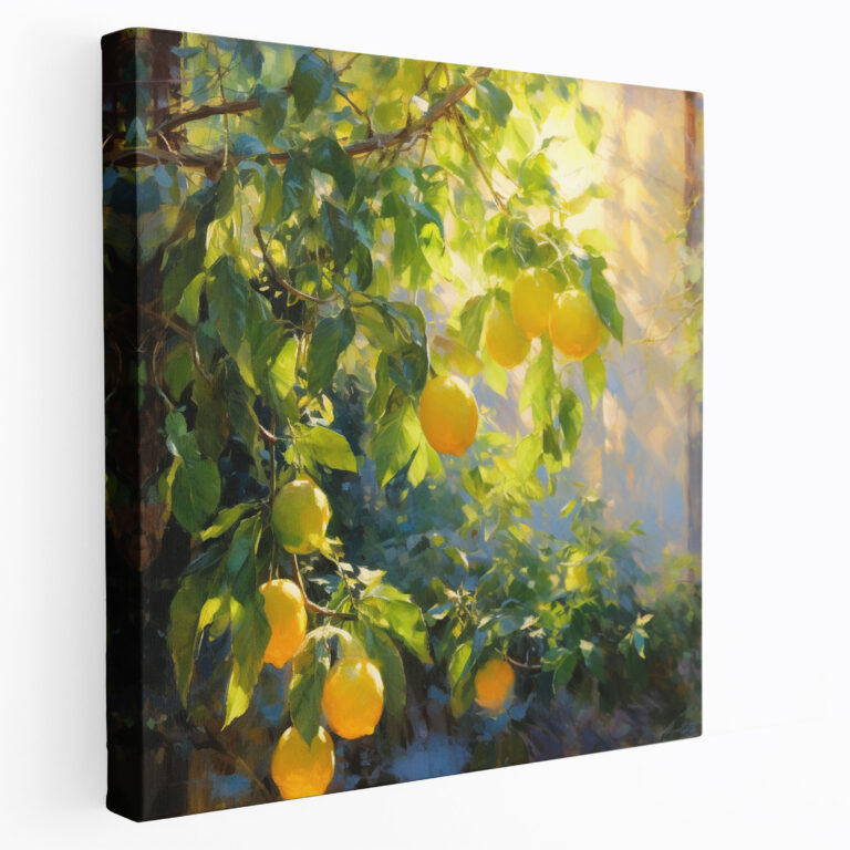 Lemon Tree Canvas Print - Impressionist Style Wall Decoration - Lemon Tree, Sunlight And Shadows, Canvas, Lemon Tree