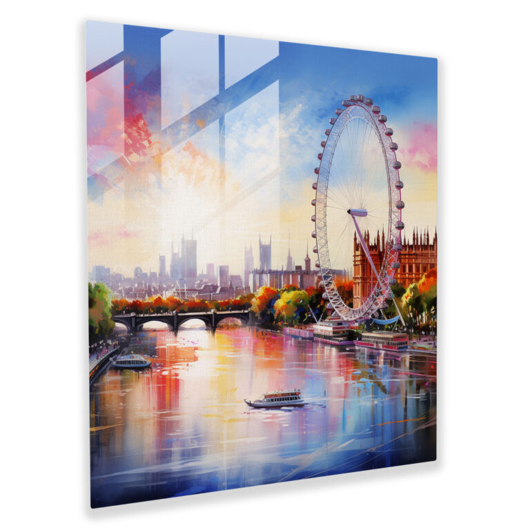 Elegant Glass Prints - Thames Reflections Glass Wall Art