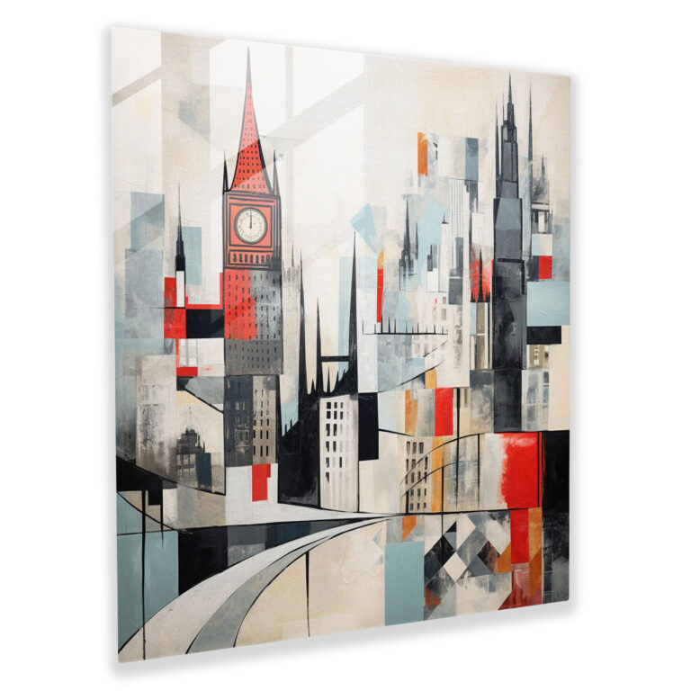 Dynamic Cubist Glass Wall Art - Abstract London Landmarks