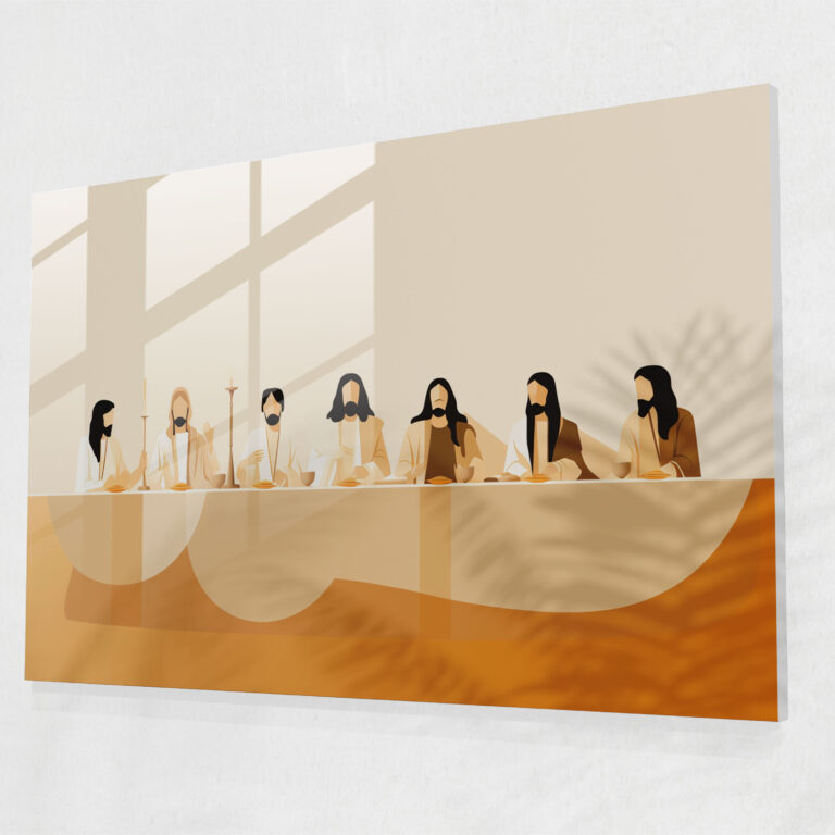 Last Supper Of Jesus Christ Modern Art - Last Supper Of Jesus Christ, Minimalist Representation, Home Decoration, Contemporary Touch