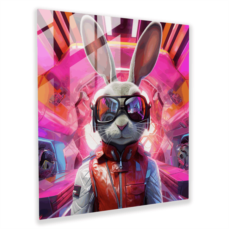 Digital Art Glass Print: Looney Tunes Futuristic Wall Decor