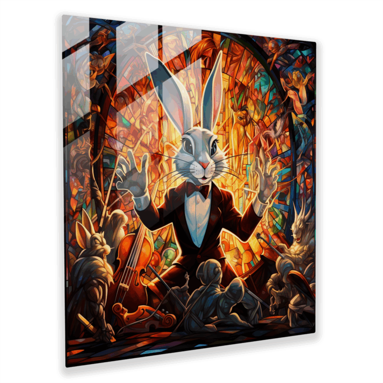 Bugs' Symphony: Mesmerizing Stained Glass Print - Glass Wall Art Home Decoration