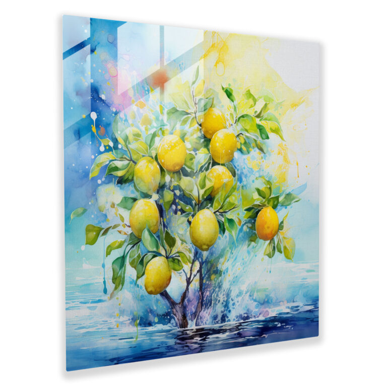 Lemon Tree Glass Print - Lemon Tree, Modern Art, Glass Wall Art, Lemon Tree
